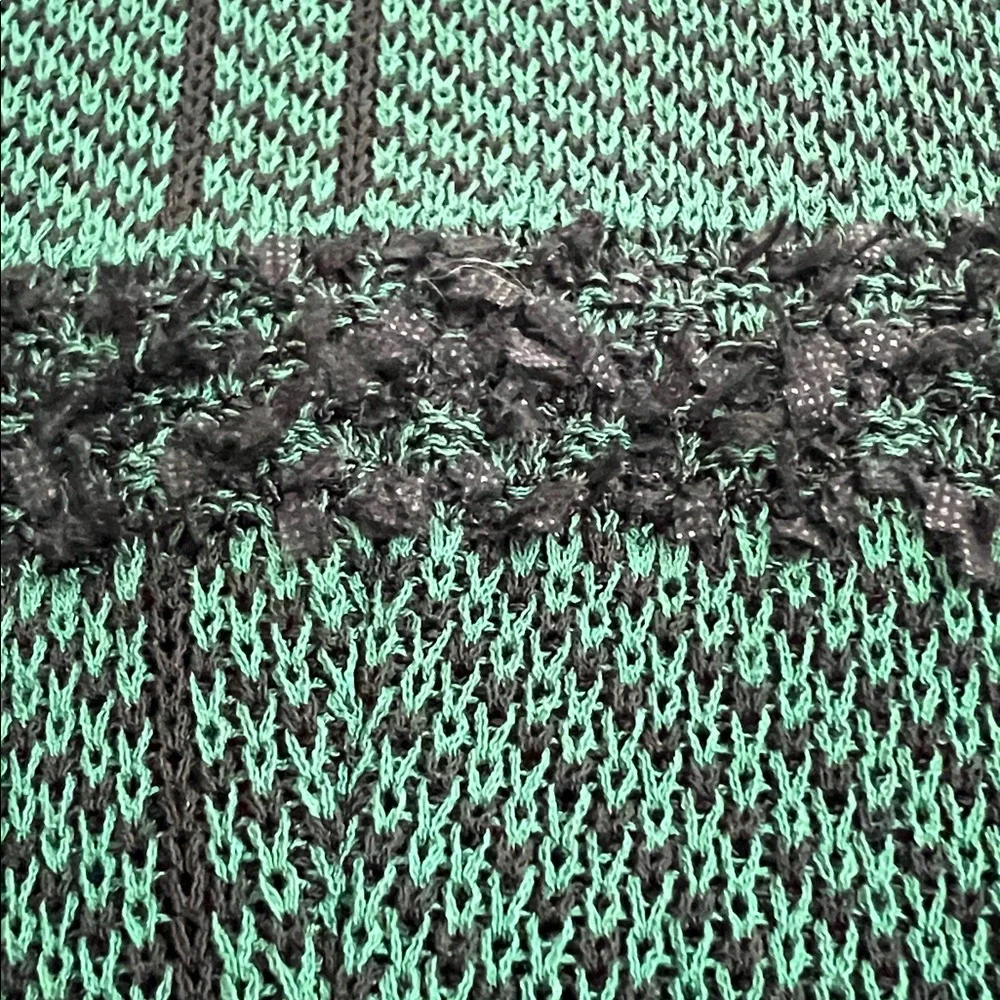 MING WANG Green and Black Plaid Knit Button up Jacket. XL. - Picture 8 of 11